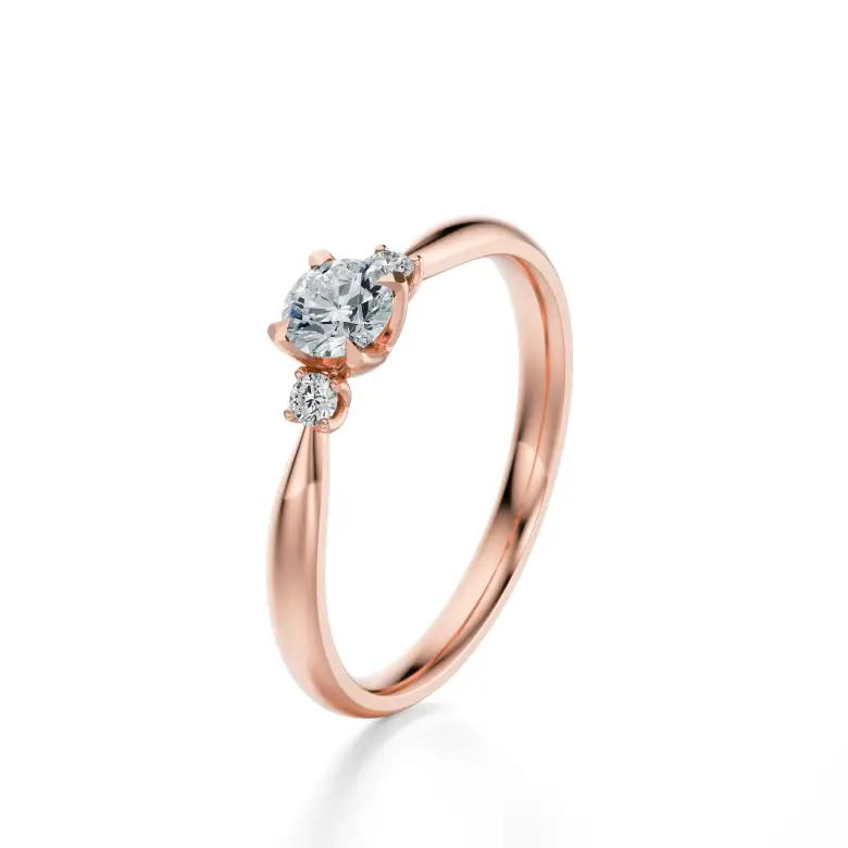 Pierścionek z różowego złota z diamentami AJPZ_129